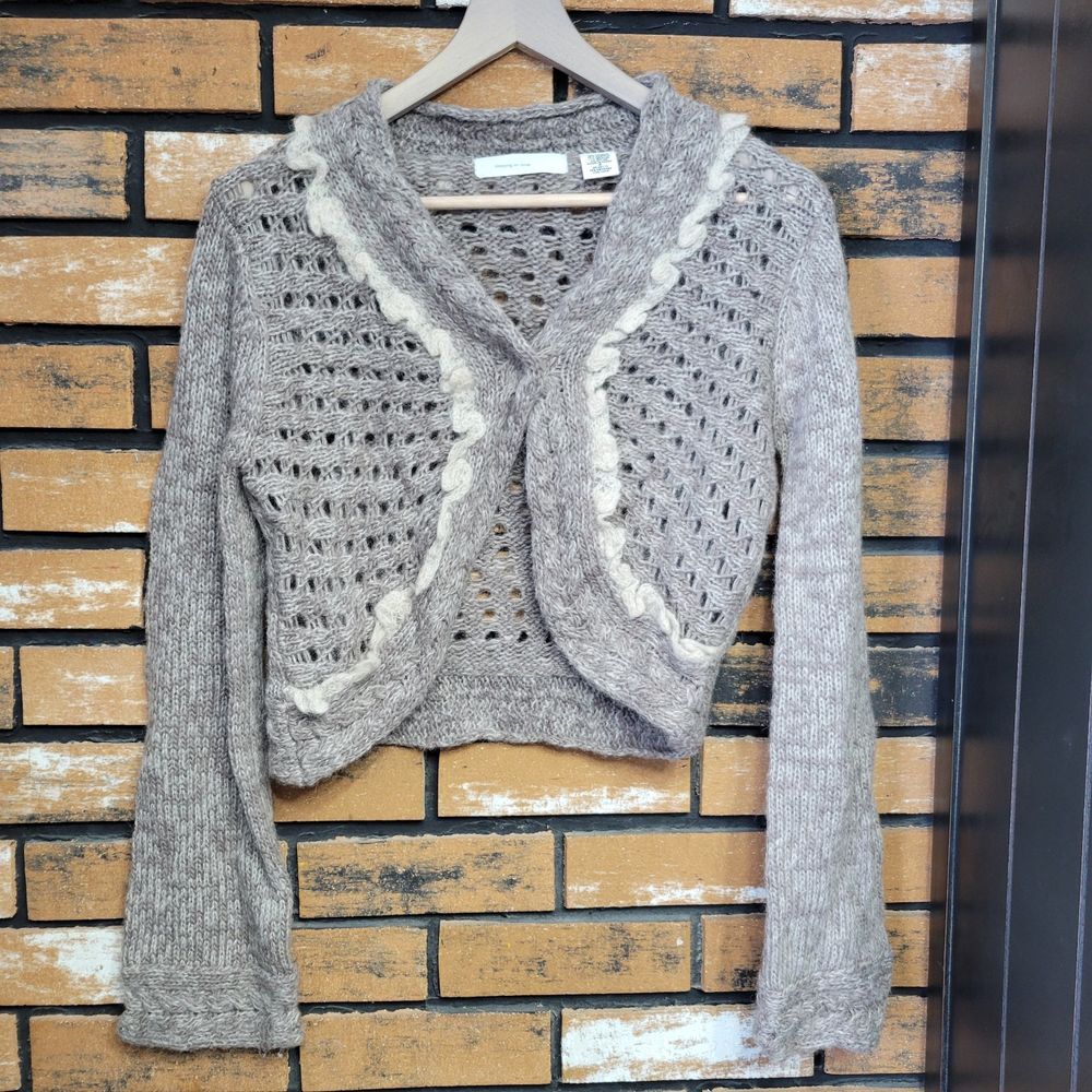 Anthropologie Sleeping on Snow Mohair Alpaca Blend Cardigan Sweater‎ Size Medium